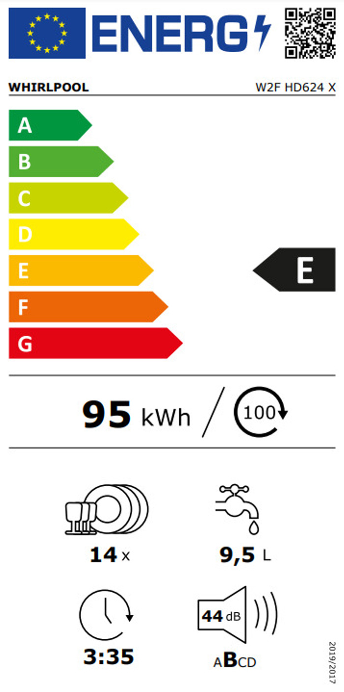 Pluntirio Piaton Whirlpool W2F HD624 X Inox 60 cm E